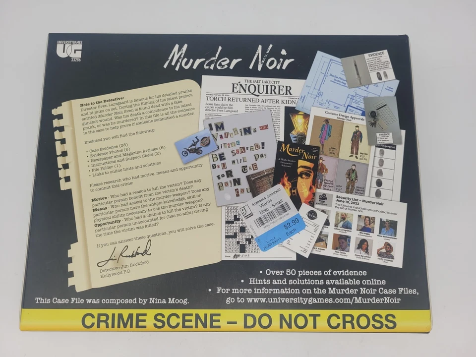 University Games Murder Mystery Party Case Files: Murder Noir jogo de tabuleiro - Imagem 2 de 4