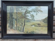 antiker Bilderrahmen mit Glas - Lackrahmen Rahmen Landschaft ca. 85,5 x 63,5cm
