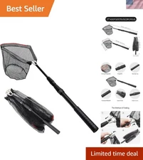 Telescoping Fishing Net, Lightweight with Rubber Coated Mesh - 51 Inch