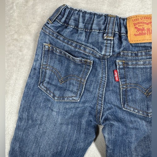 Levi’s 514 gerade gerollte Manschette Baumwollmischung Jungen blau Jeans Größe 12 Monate - Bild 2 von 16