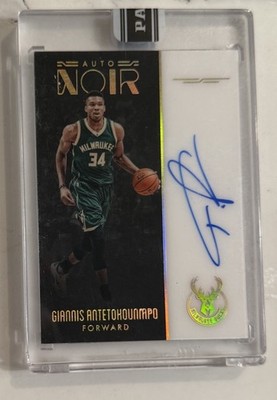 2016-17 Panini Noir Giannis Antetokounmpo Auto 1/1 Heat
