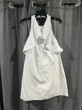 Stunning Alice & Olivia Size S White Ruffle Halter Dress NWT 