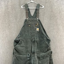 Carhartt Bib Overall Mens 44x34 Black Double Knee Relaxed Fit Painter Workwear