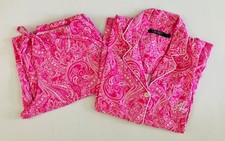 Ralph Lauren 2 Piece Womens Ladies Pink Paisley Pajama Set Small S 100 cotton