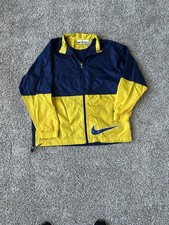 Vintage Nike Youth XL  18-20 Yellow And Navy Windbreaker Jacket Swoosh