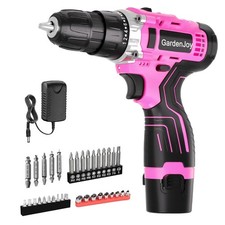 Cordless Power Drill Set: 12V Electric Drill with Battery and Charger, 65pcs Ace