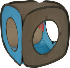 Pop-Up Rolling Cat Cube  Tunnel Toy, Collapsible Indoor Cat Play Cube with Peek