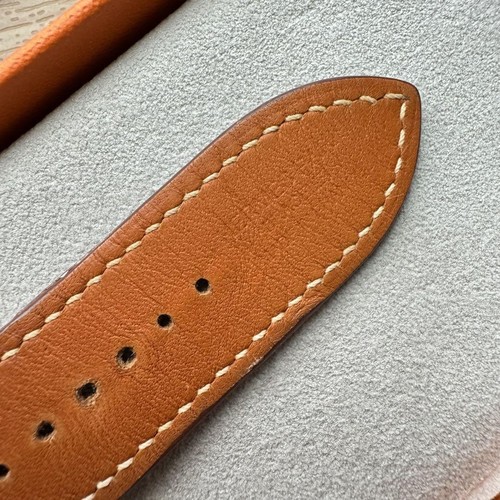 Hermes Gold Brown Leather Apple Watch Band for 42mm 44mm 45mm 46mm 49mm - 第 4/9 張圖片