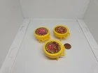 Vintage Fisher Price little people lot/3 yellow BBQ Grill w/replacement sticker