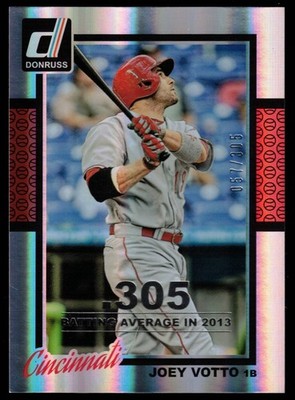 Joey Votto - 2014 Panini Donruss Silver Season Stat Line /305 #65 FREE SHIPPING!