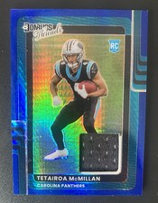2025 Panini Donruss Optic Threads Blue Hyper Prizm Tetairoa McMillan Rookie RC