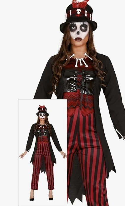 Disfraces de Halloween vudú damas fiesta disfraz elegante máscara espeluznante mago adulto