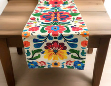 NEW Ethnic Style Vibrant Floral Table Runner - 13" x 72"