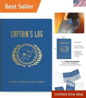 Personalized Star Trek Captain's Log - Passport-Sized Pocket Notebook, 48 Pages