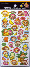 GAIA TOPPING LAB Monkey Banana Sticker Sheet Made in Japan