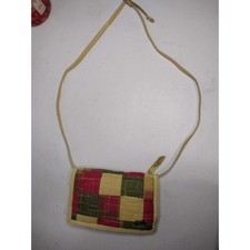 Donna Sharp Patchwork Quilted Wallet Clutch Bag Beige Pink Green