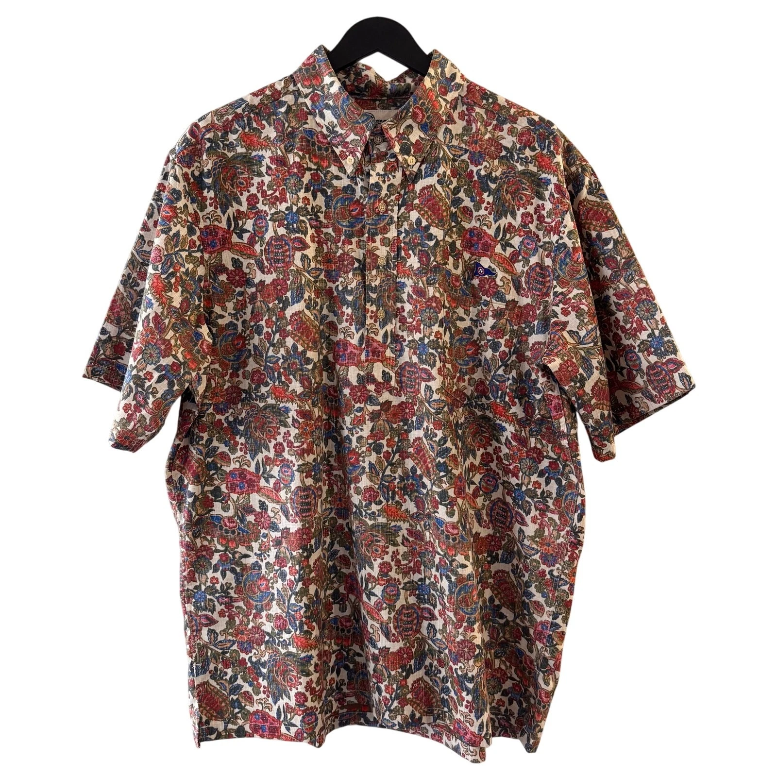 Vintage Reyn Spooner Floral Poplin Men’s Short Sleeve Shirt Size XL Hawaiian