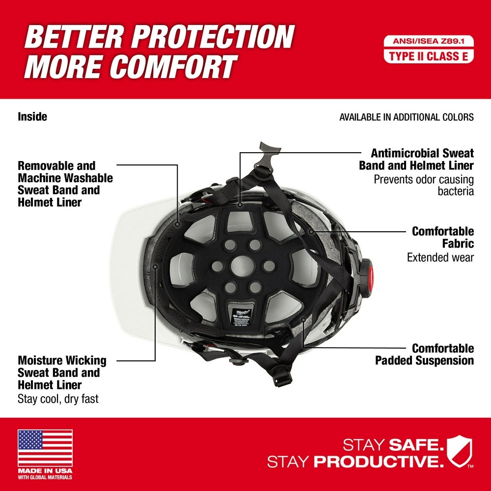 Milwaukee 48-73-1337 Gray Front Brim Helmet with BOLT - Type 2, Class E