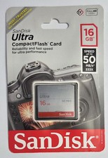 New In Package SanDisk Ultra 16GB CompactFlash Memory Card 50MB/s SDCFHS016G-A46