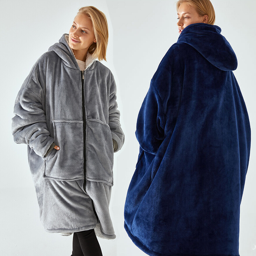 Sherpa Fleece Large Fleece Sweatshirt Blanket Reversible Teddy