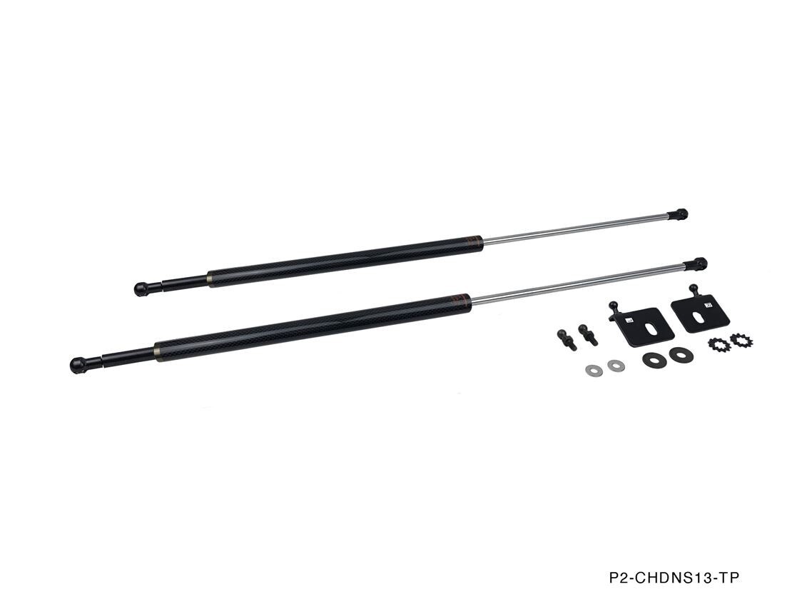 P2M Phase 2 Carbon Hood Dampers For Nissan 370Z Z34 2009+ – Bonnet Struts Set