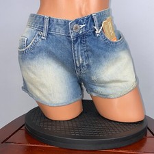 Mossimo Supply Co. Juniors 11 / Fit 6 Cuffed Denim Jean Vintage Wash Shorts NWT