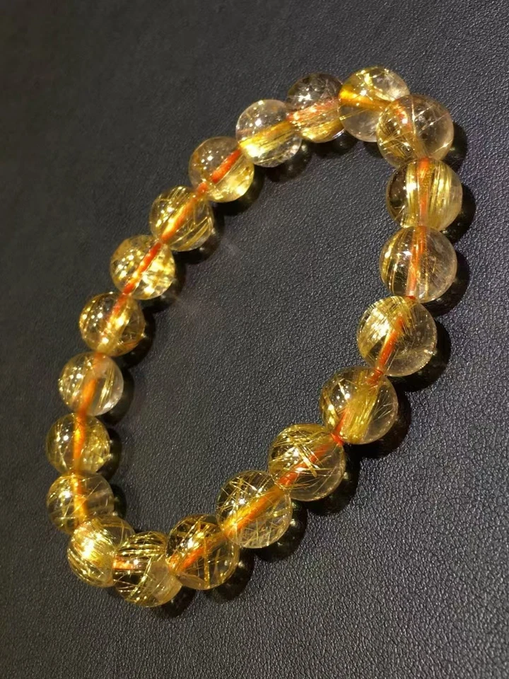 Pure natural Brazilian titanium crystal plate titanium shunfa bracelet - Image 3 of 4