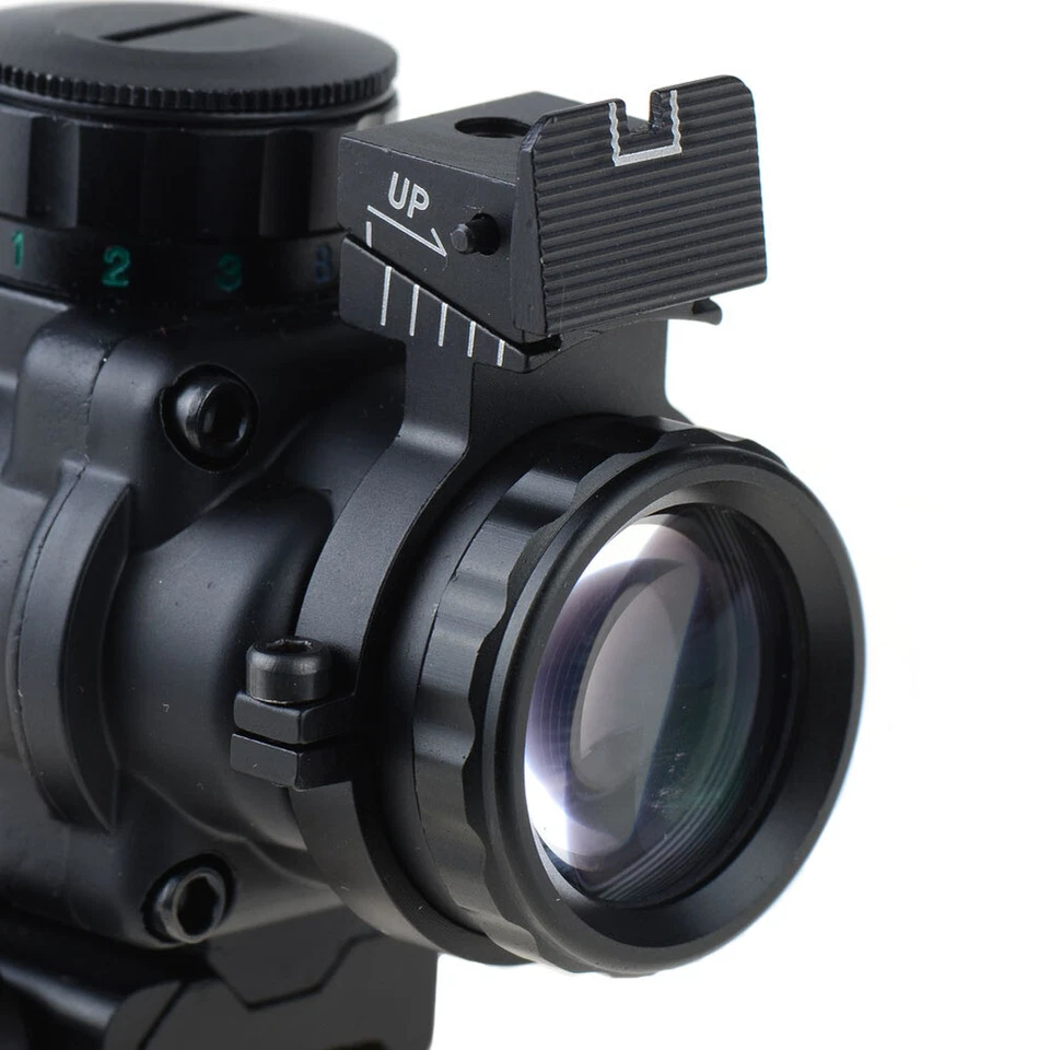 Optics 4X32 Red/Green/Blue Rifle Scope w/Picatinny Tri-illuminated Reticle Sight - Image 4 of 4