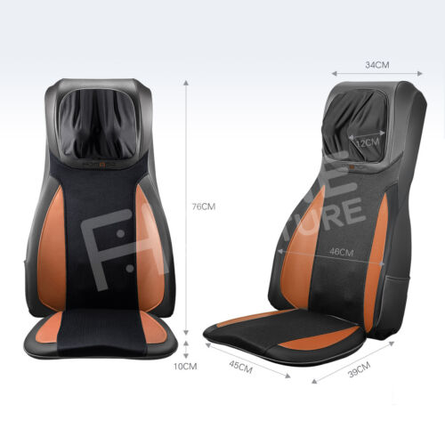 Full Body Neck Back Shiatsu Massage Chair Seat Heat Car Massager Cushion Orange - Picture 12 of 12