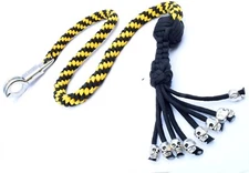 550 Paracord Motorcycle Whip Get Back whip 1" Ball & Skulls 36" - Yellow / Black