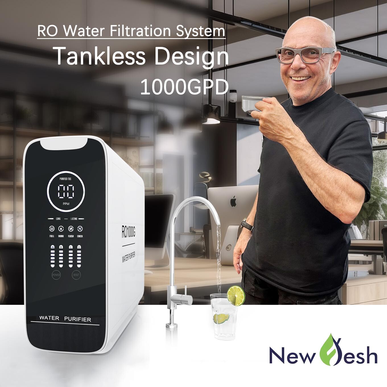 1000G Reverse Osmosis Tankless RO Water Filter System Purifier W 5 1000g reverse osmosis tankless ro water filter system purifier w 5