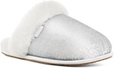 UGG Scuffette II Mirror Ball Sequin Slippers Silver Size 7