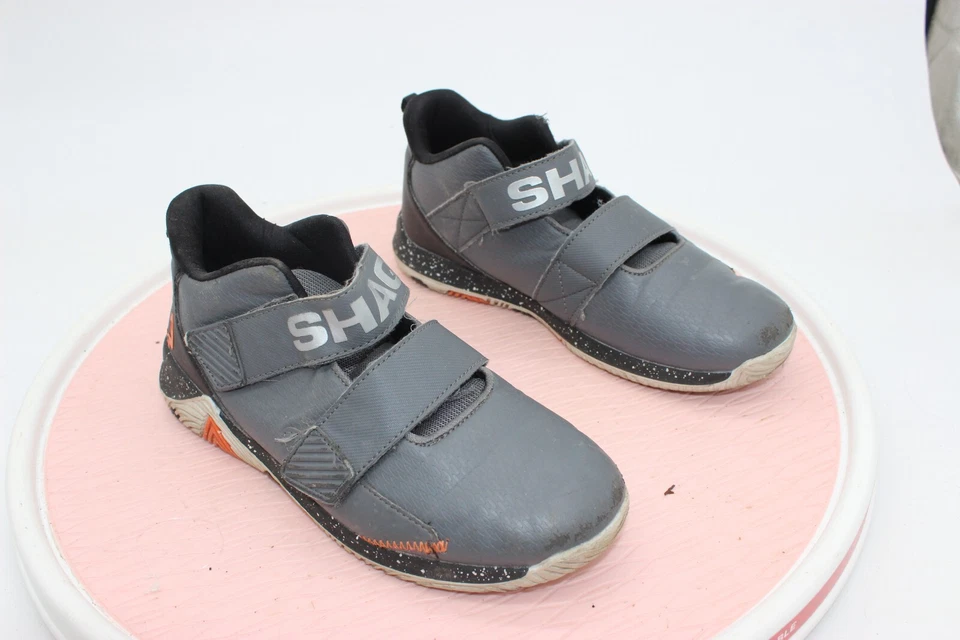 Zapatos juveniles SHAQ talla 5,5 niños negros grises zapatillas baloncesto con cordones Foto 3 de 4