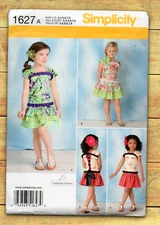 Simplocity 1627 UNCUT Girls' Top and Skirt sizes 3-8 Sewing Pattern