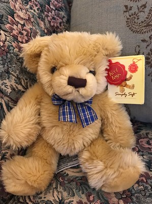 NEW Keel Toys Creamy Plush Stuffed Animal Signature Teddy Bear Bow Tie 10'' #1W