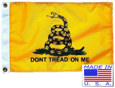 12x18 Gadsden Double Sided Nylon Boat Car Motorcycle Flag Made in USA