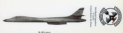 B-1B LANCER - 34th BOMB SQUADRON BOOKMARK