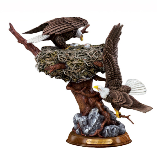 Y*o様 FANTASTICS アップグレード プレミアムグッズ ベースボールシ Bradford Exchange Bald Eagle Sculpture Protectors of the Nest