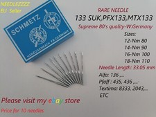 SELTENE SCHMETZ 133/PFx133 N&auml;hmaschinennadeln Alfa 136 Textima 8333, Pfaff 435