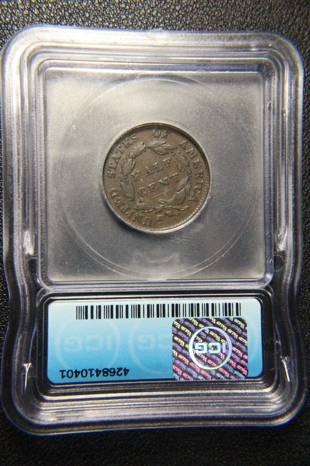1826 Classic Head Half Cent, XF-40 - Image 4 of 4
