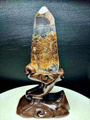 2.37LB Top Natural color Ghost Phantom Quartz Crystal Specimen Reiki Tower A+