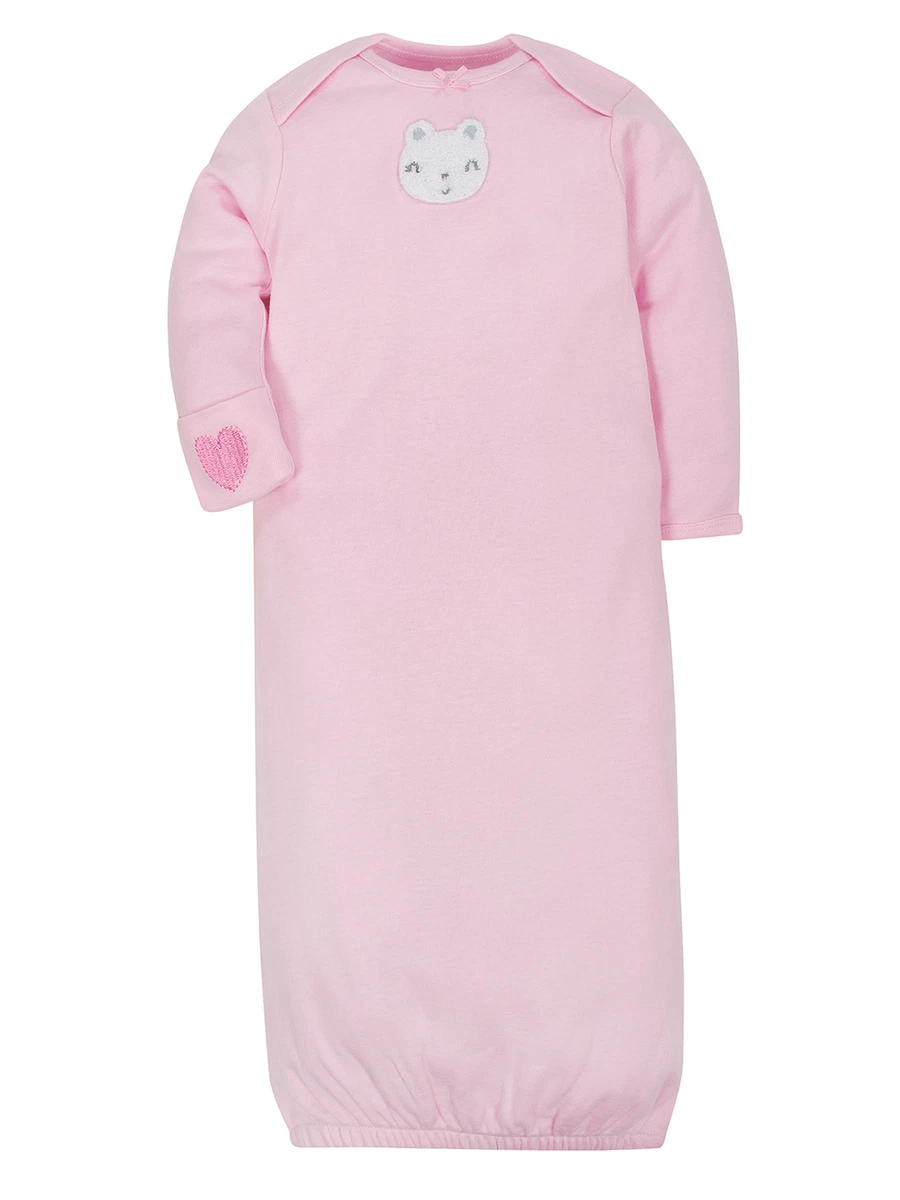Gerber Baby Girls Organic Lap Shoulder Gowns 2 Pack Size 0 6