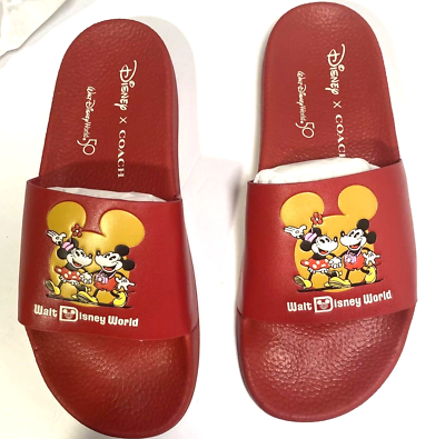 Disney 50th anniversary red slides unisex Disney Mickey Mouse Youth Slides, Black main image 4
