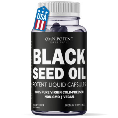 Black Seed Oil Softgel Capsules (NON-GMO & Vegan), Cold Pressed, Nigella Sativa