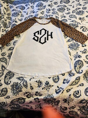 Marleylilly Womens Xl Shirt Raglan Tunic Leopard New
