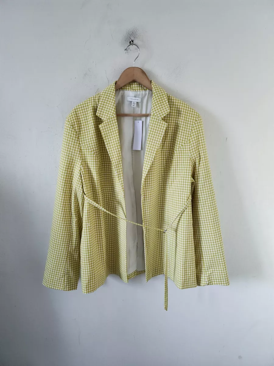 Topshop gingham hotsell blazer