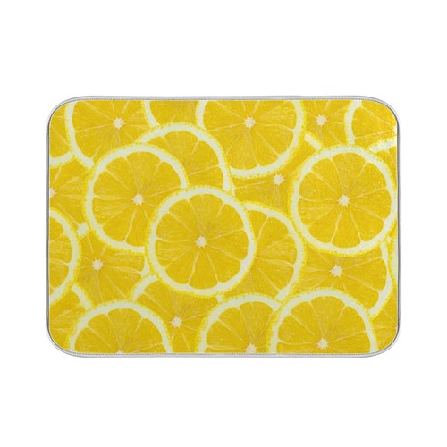 Microfiber Absorbent Dish Drying Mat for Kitchen Counter Printed Lemon