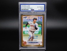 Steven Kwan Signed 2022 Topps Update Rookie RC Baseball Card Guardians /2022 PSA