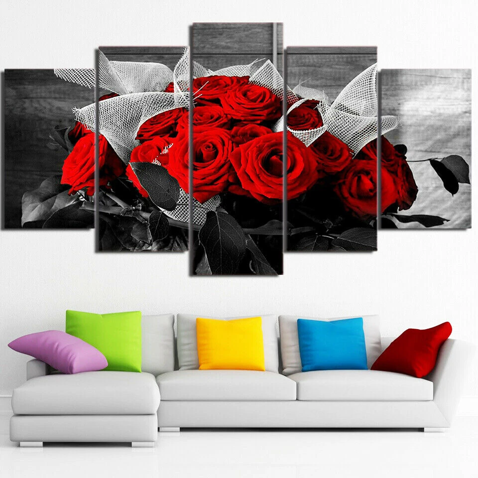 Red Rose On Canvas Us