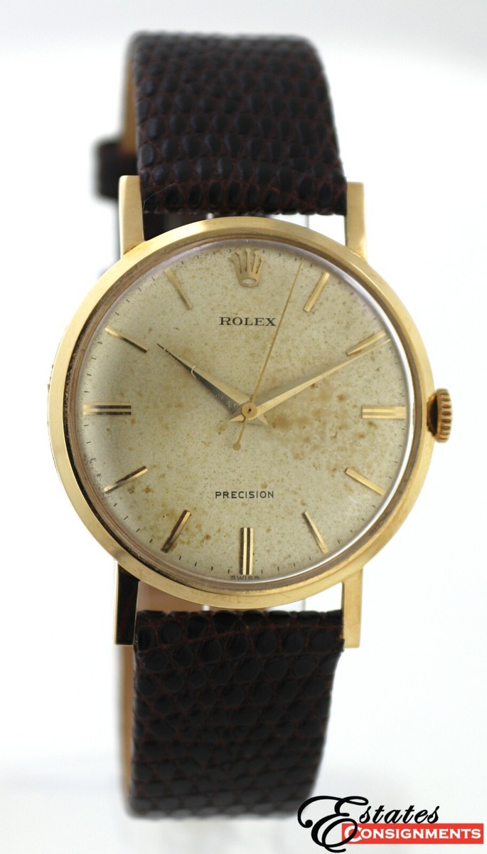 Vintage Rolex Precision 9708 18k Yellow Gold Men's Watch